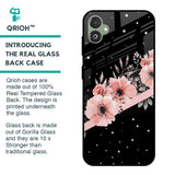 Floral Black Band Glass Case For Samsung Galaxy F14 5G