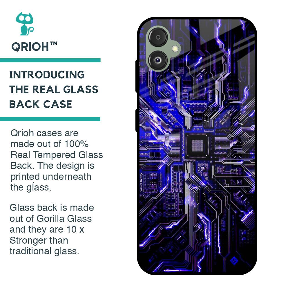 Techno Color Pattern Glass Case For Samsung Galaxy F14 5G