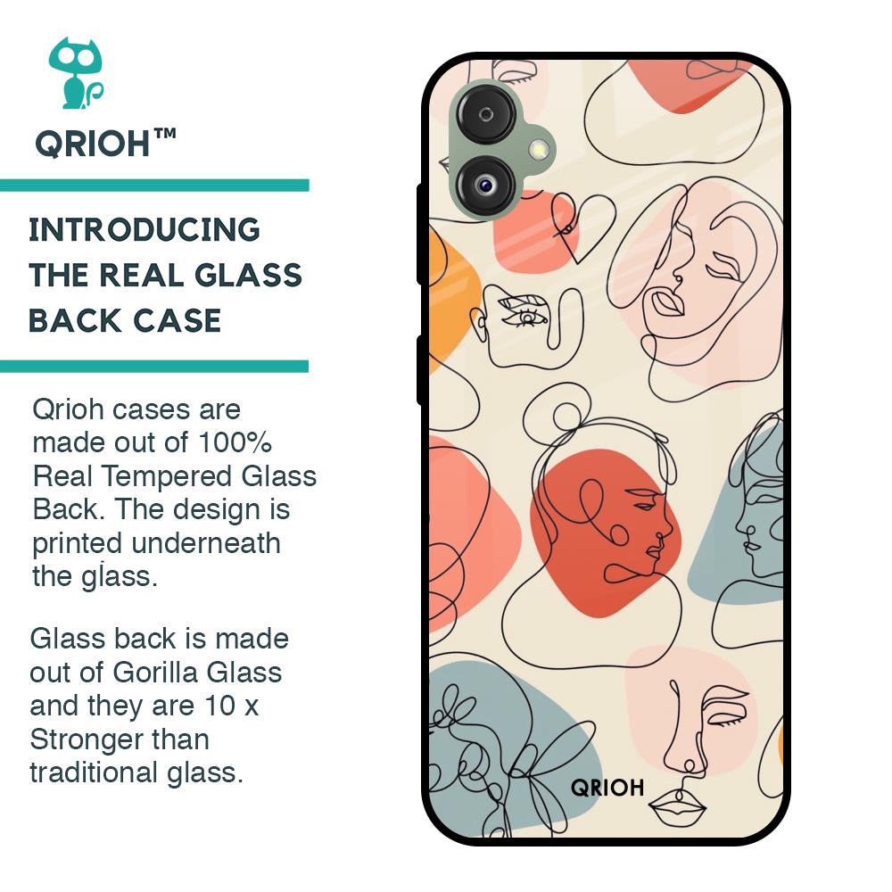 Abstract Faces Glass Case for Samsung Galaxy F14 5G