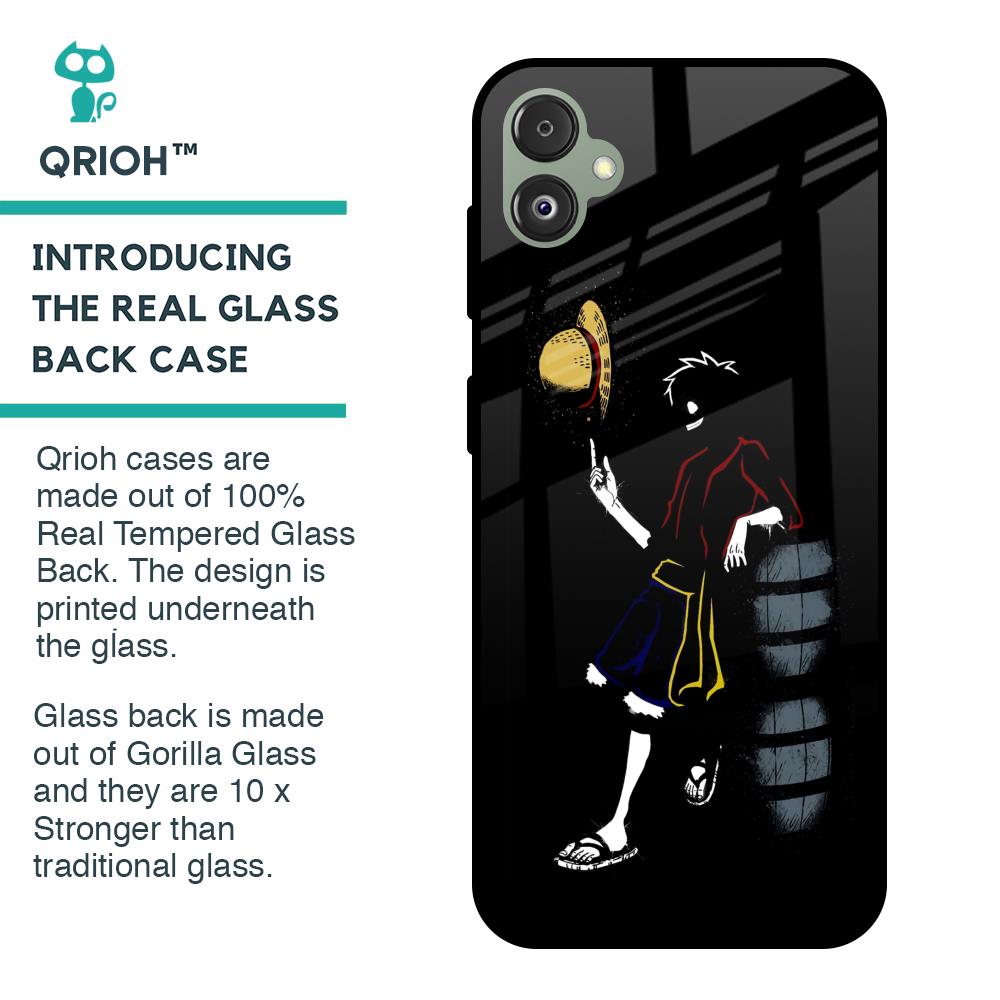 Luffy Line Art Glass Case for Samsung Galaxy F14 5G