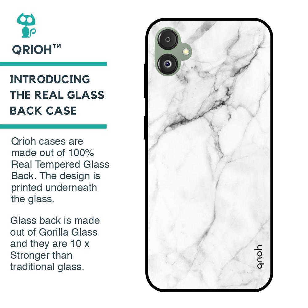 Modern White Marble Glass case for Samsung Galaxy F14 5G