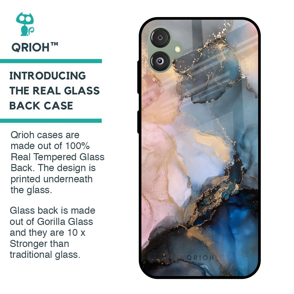 Marble Ink Abstract Glass Case for Samsung Galaxy F14 5G