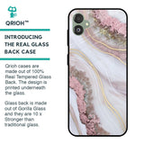 Pink & Gold Gllitter Marble Glass Case for Samsung Galaxy F14 5G