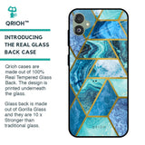 Turquoise Geometrical Marble Glass Case for Samsung Galaxy F14 5G