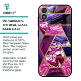 Electroplated Geometric Marble Glass Case for Samsung Galaxy F14 5G