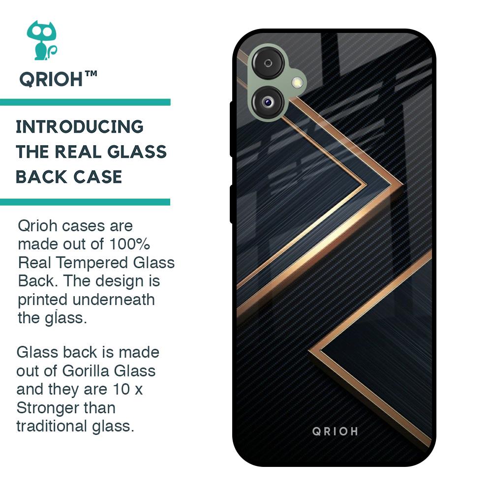 Sleek Golden & Navy Glass Case for Samsung Galaxy F14 5G
