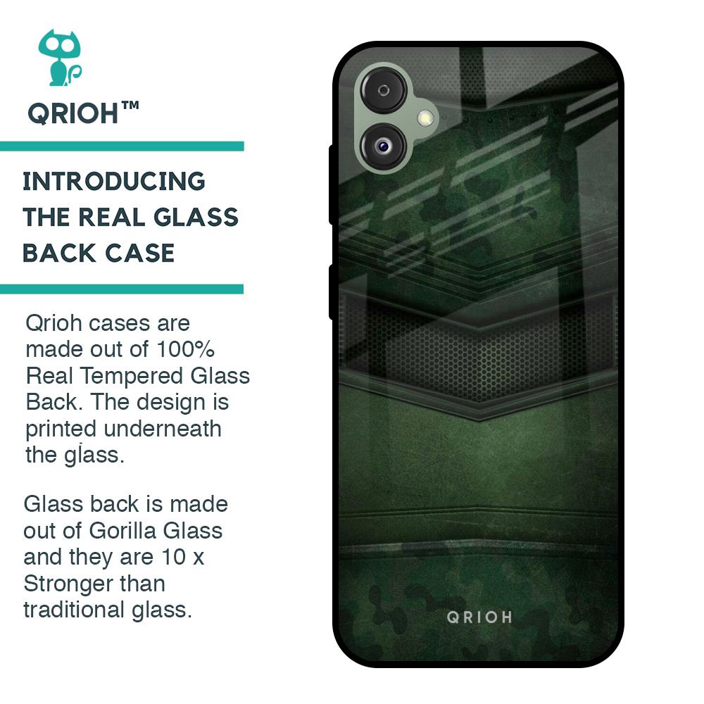 Green Leather Glass Case for Samsung Galaxy F14 5G