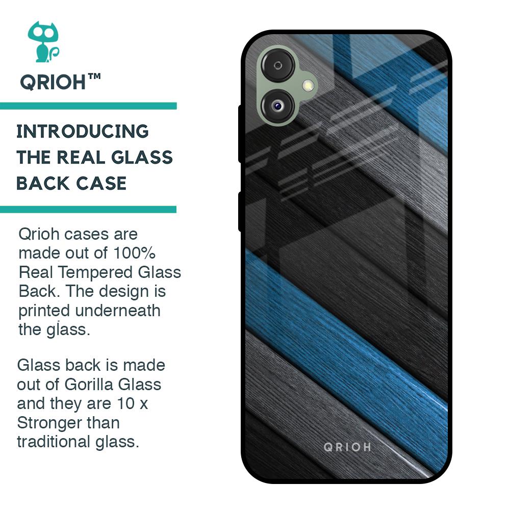 Multicolor Wooden Effect Glass Case for Samsung Galaxy F14 5G