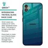 Green Triangle Pattern Glass Case for Samsung Galaxy F14 5G
