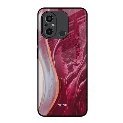 Crimson Ruby Redmi 12C Glass Back Cover Online