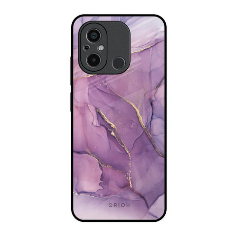 Purple Gold Marble Redmi 12C Glass Back Cover Online