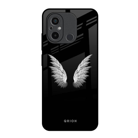 White Angel Wings Redmi 12C Glass Back Cover Online