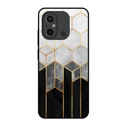 Tricolor Pattern Redmi 12C Glass Back Cover Online