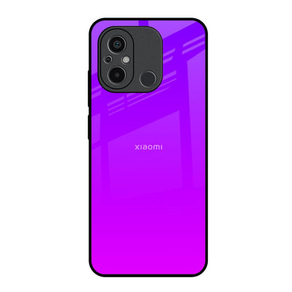 Purple Pink Redmi 12C Glass Back Cover Online