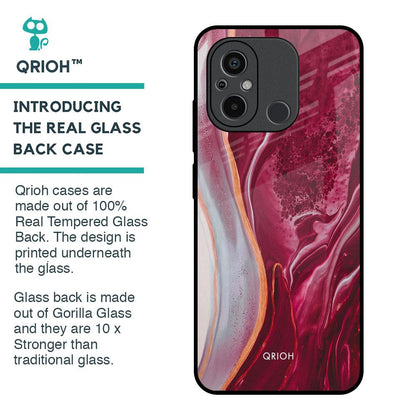 Crimson Ruby Glass Case for Redmi 12C
