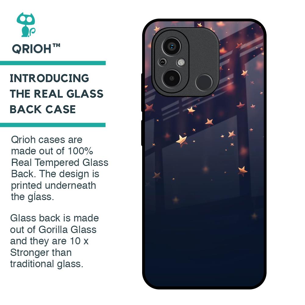 Falling Stars Glass Case For Redmi 12C