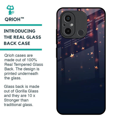 Falling Stars Glass Case For Redmi 12C