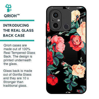 Floral Bunch Glass Case For Redmi 12C