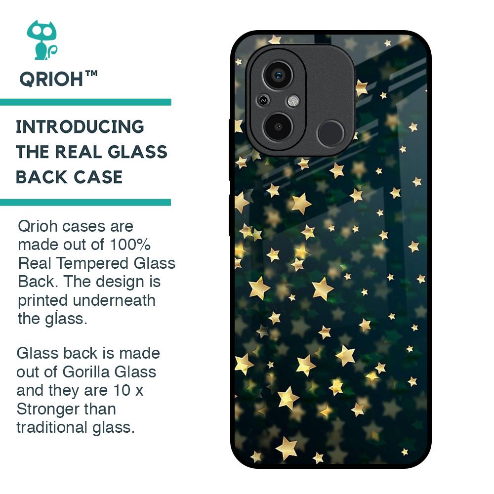Dazzling Stars Glass Case For Redmi 12C