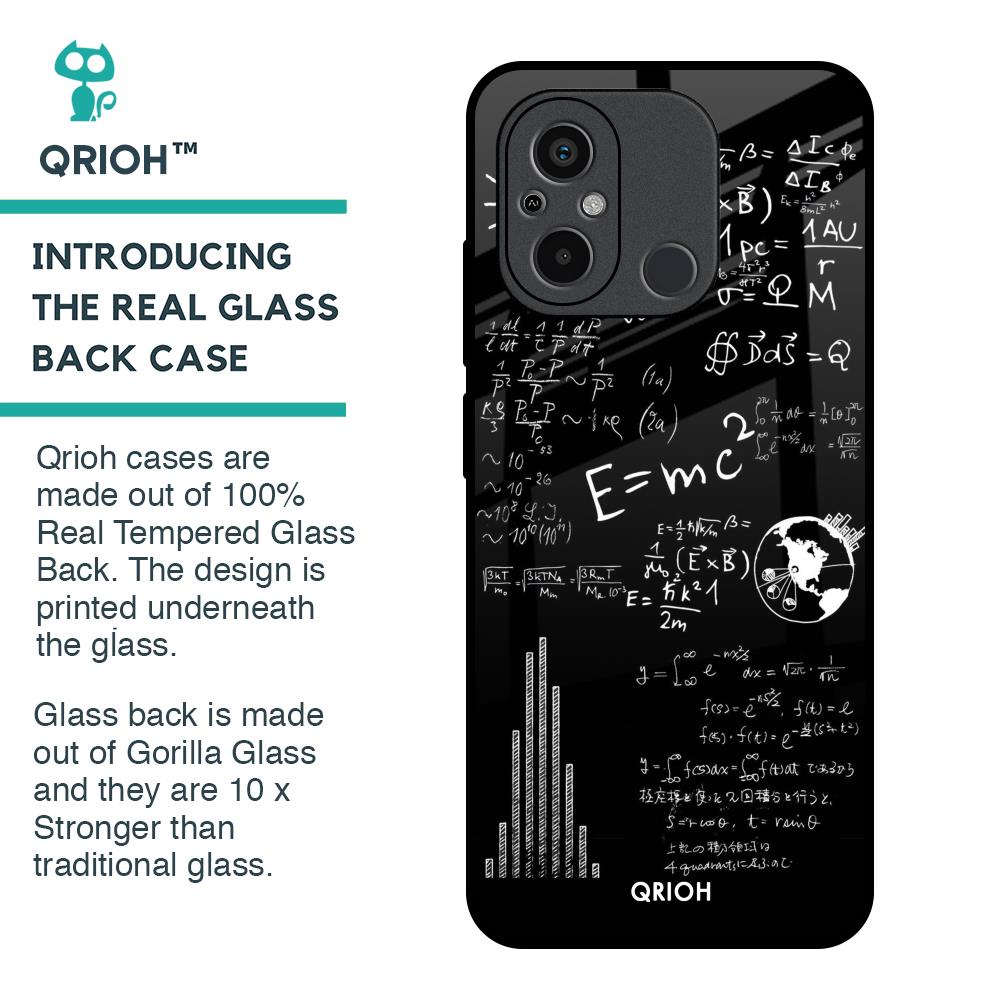 Funny Math Glass Case for Redmi 12C