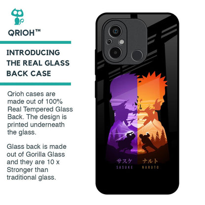 Minimalist Anime Glass Case for Redmi 12C
