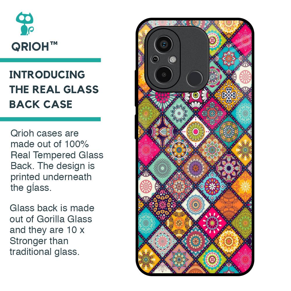 Multicolor Mandala Glass Case for Redmi 12C