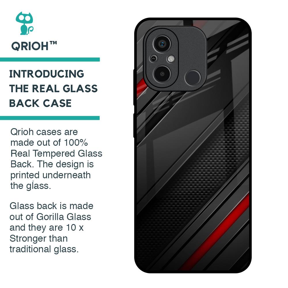 Modern Abstract Glass Case for Redmi 12C