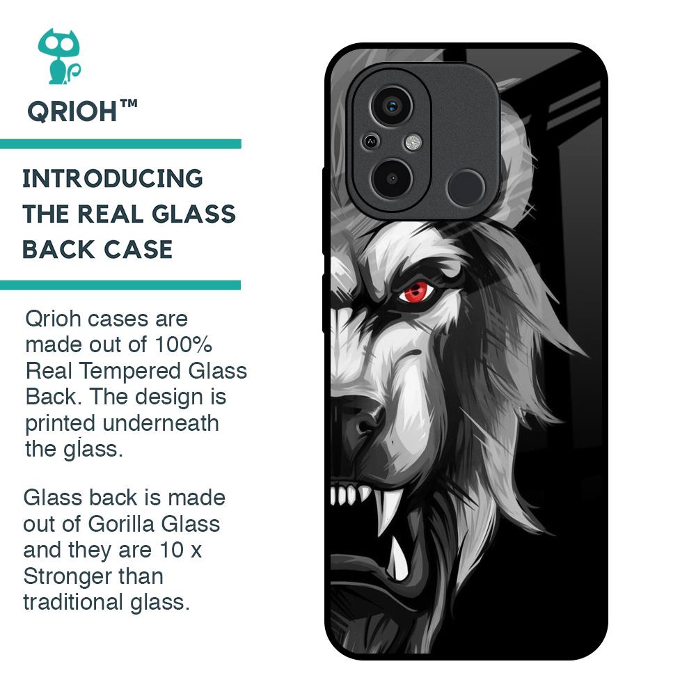 Wild Lion Glass Case for Redmi 12C