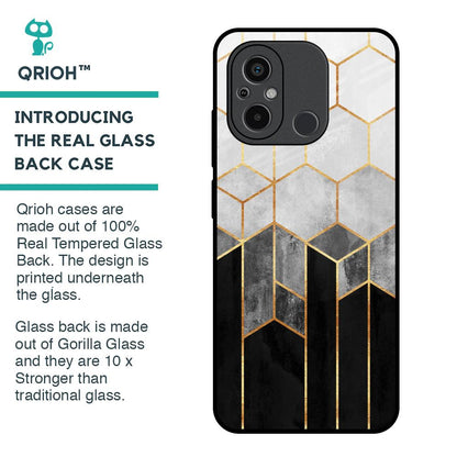 Tricolor Pattern Glass Case for Redmi 12C