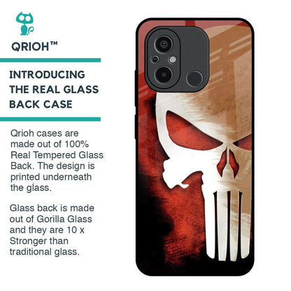 Red Skull Glass Case for Redmi 12C
