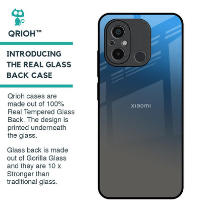 Blue Grey Ombre Glass Case for Redmi 12C