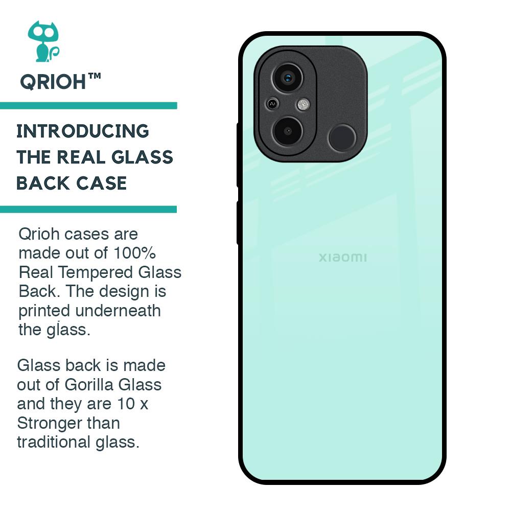 Teal Glass Case for Redmi 12C