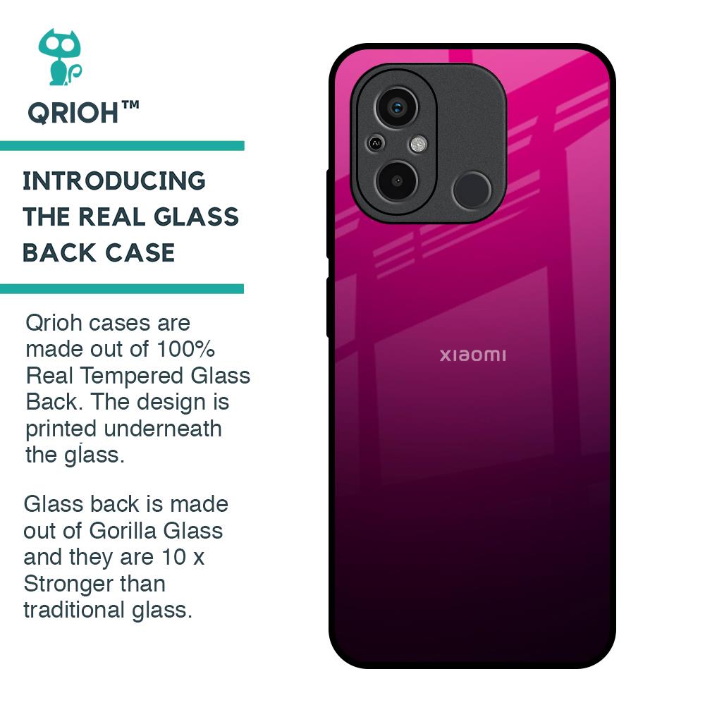 Purple Ombre Pattern Glass Case for Redmi 12C