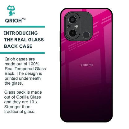 Purple Ombre Pattern Glass Case for Redmi 12C
