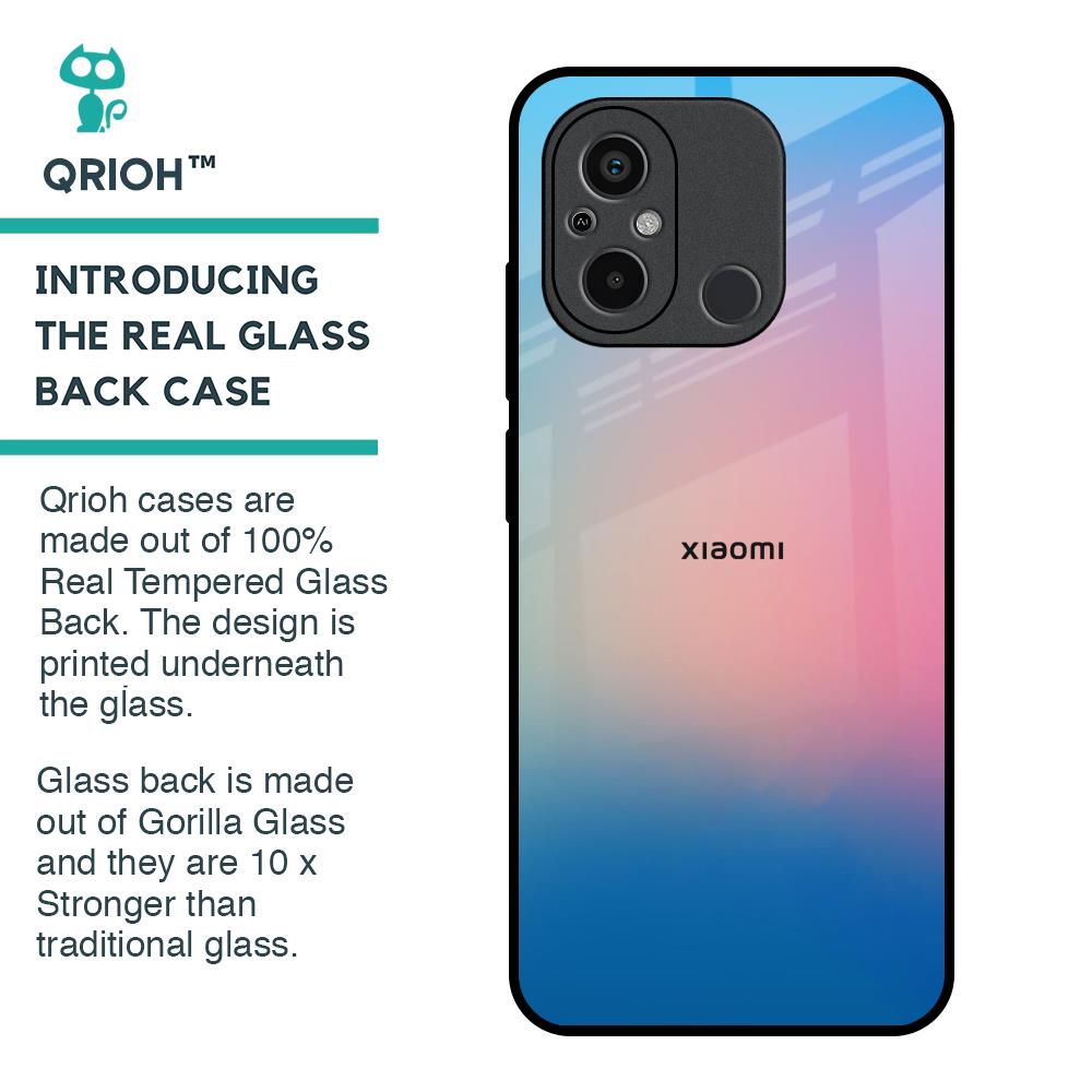 Blue & Pink Ombre Glass case for Redmi 12C