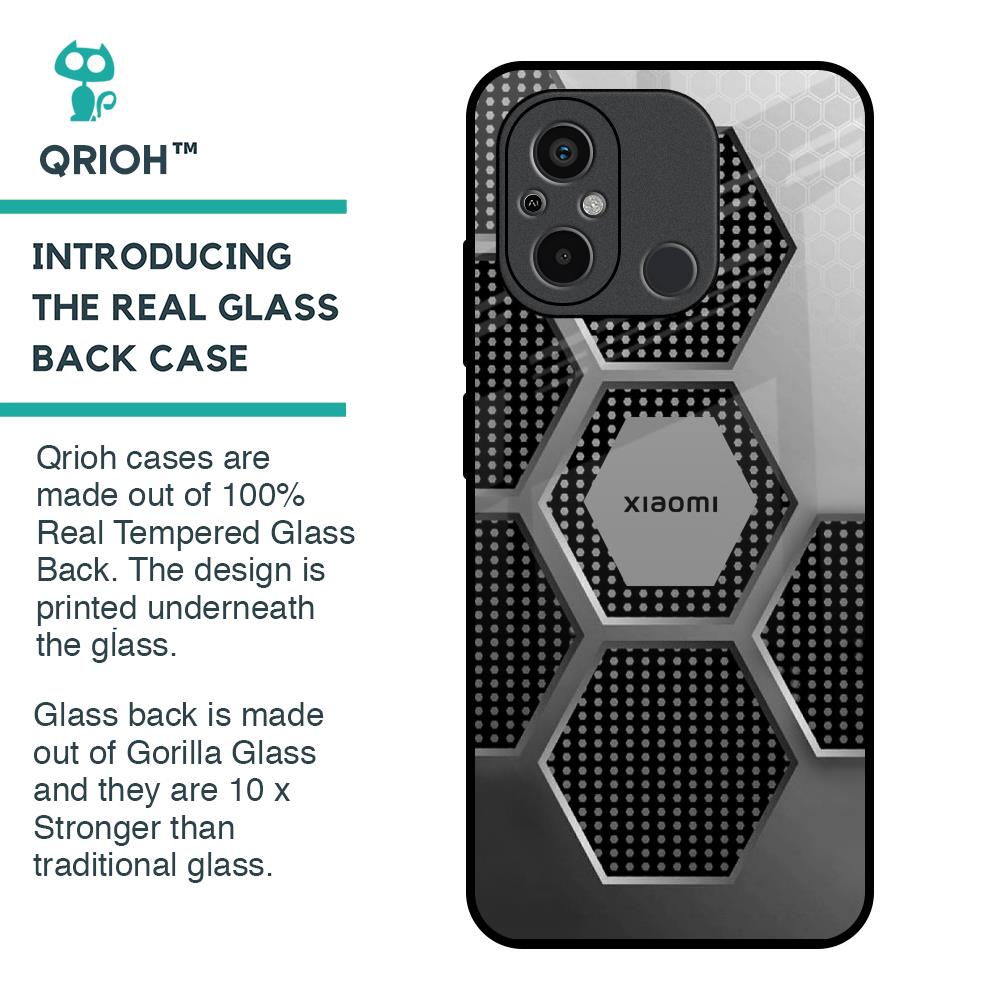 Hexagon Style Glass Case For Redmi 12C
