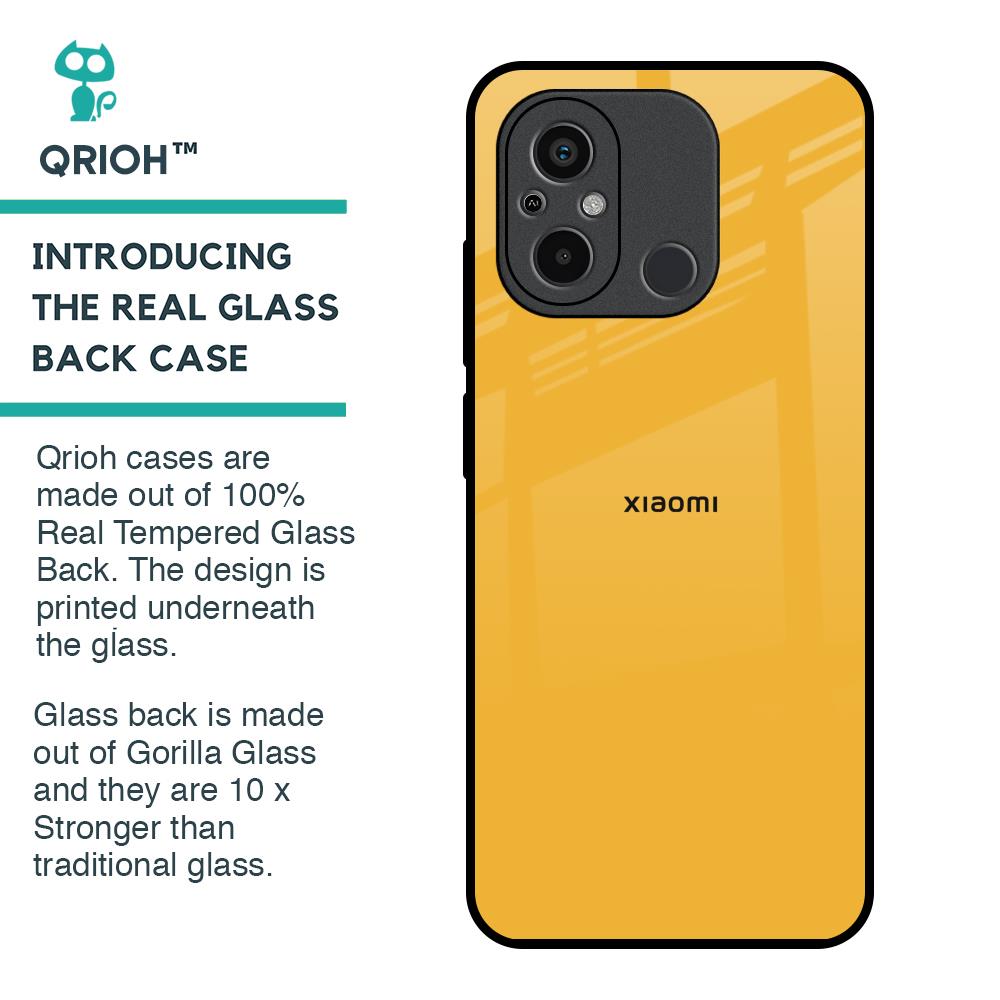 Fluorescent Yellow Glass case for Redmi 12C