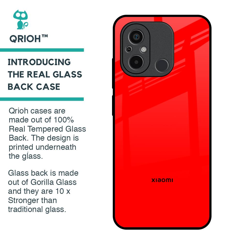 Blood Red Glass Case for Redmi 12C