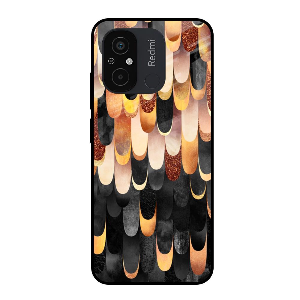 Bronze Abstract Redmi 12C Glass Cases & Covers Online
