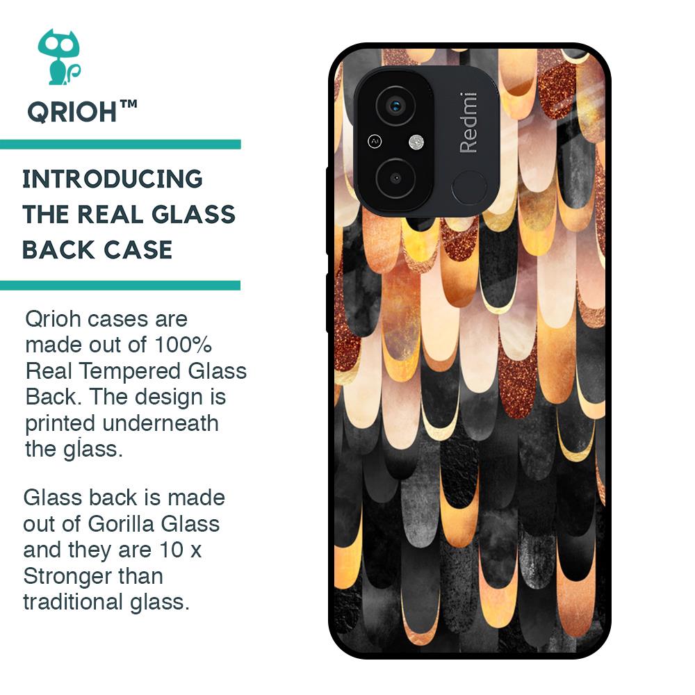 Bronze Abstract Glass Case for Redmi 12C
