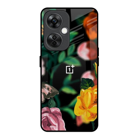 Flowers & Butterfly OnePlus Nord CE 3 Lite 5G Glass Back Cover Online