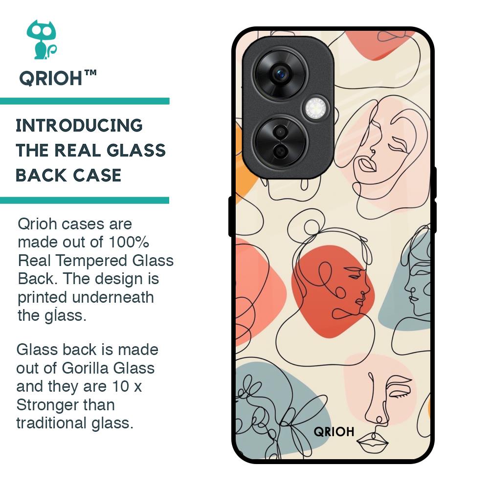 Abstract Faces Glass Case for OnePlus Nord CE 3 Lite 5G