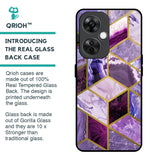 Purple Rhombus Marble Glass Case for OnePlus Nord CE 3 Lite 5G