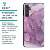 Purple Gold Marble Glass Case for Samsung Galaxy M54 5G