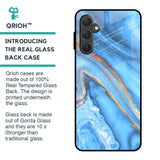Vibrant Blue Marble Glass Case for Samsung Galaxy M54 5G