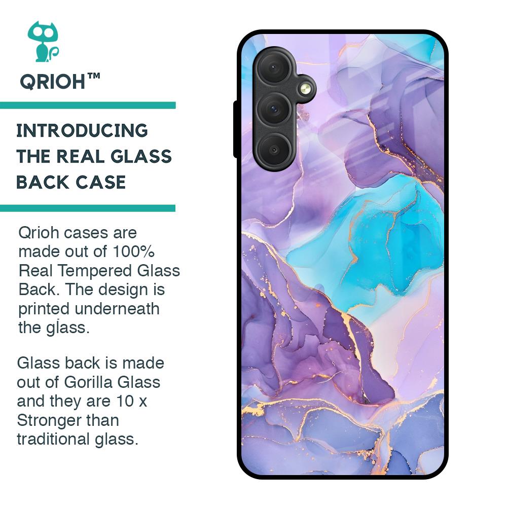 Alcohol ink Marble Glass Case for Samsung Galaxy M54 5G