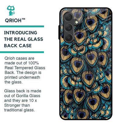 Peacock Feathers Glass case for Samsung Galaxy M54 5G