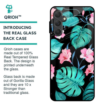 Tropical Leaves & Pink Flowers Glass case for Samsung Galaxy M54 5G