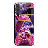 Electroplated Geometric Marble Samsung Galaxy M14 5G Glass Back Cover Online