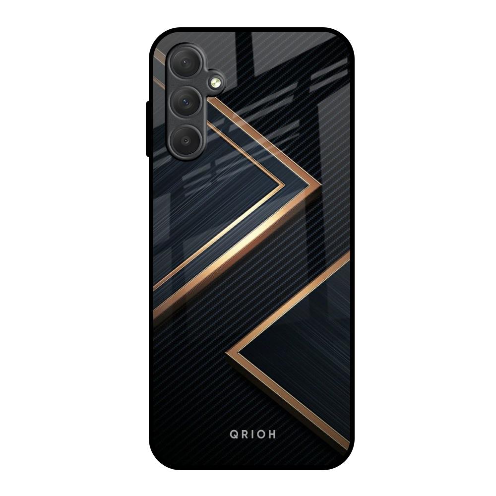 Sleek Golden & Navy Samsung Galaxy M14 5G Glass Back Cover Online